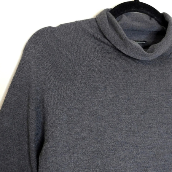 TALBOTS Italian Merino Wool Charcoal Long Sleeve Turtle Neck Dress, Size S - Picture 4 of 13